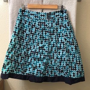 Patterned blue and navy skirt